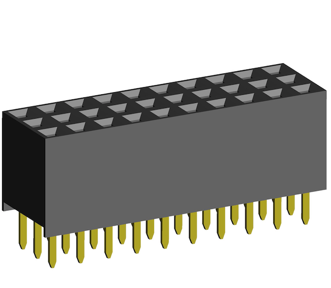 2.54mm PCB Socket Triple Rows Straight Dip Type.(H=8.5)